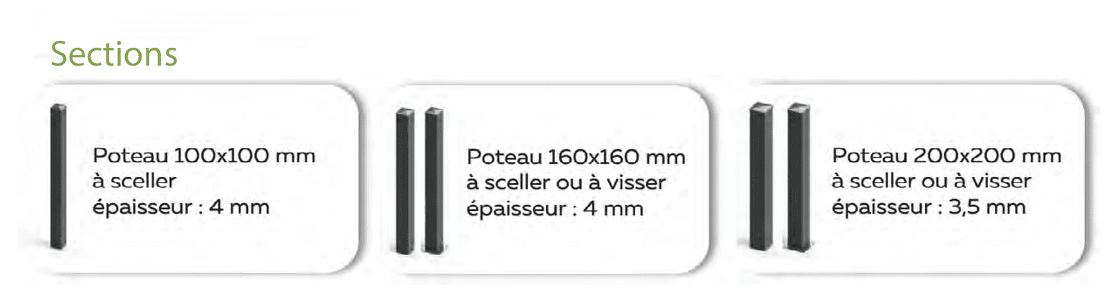Gamme Poteaux Picto Section 100x100 160 160 200X200 Burger